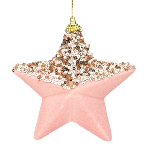 ornament-brad-de-craciun-stea-din-spuma-roz-catifelata-12cm-list.jpg Ornament Brad de Craciun Stea din Spuma Roz Catifelata 12cm - Image 1