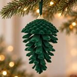 ORNAMENT VERDE CATIF PIN 15CM