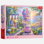 Puzzle Masina Roz cu Baloane (1000 Piese) - Trefl