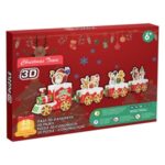 Puzzle 3D de Craciun Mos Craciun & Tren cu Jucarii 60x6x17cm