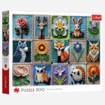 Puzzle Model Tricotat cu Flori & Animale (500 Piese) - Trefl