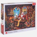 Puzzle de Craciun Mos Craciun in Atelier cu Spiridusi (1000 Piese) - Trefl
