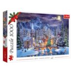 Puzzle de Craciun cu Peisaj Nins din Muntii Dolomite (1000 de piese) - Trefl