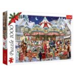 Puzzle de Craciun Vintage Oras Nins cu Carusel & Mos Craciun (1000 de piese) - Trefl