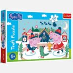 Puzzle Peppa Pig si George la Patinaj (100 Piese) - Trefl