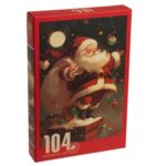 Puzzle de Craciun cu Mos Craciun in Semineu (104 piese)