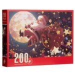 Puzzle de Craciun cu Mos Craciun pe Cer (200 de piese)