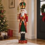 Figurina Soldat de Craciun de Podea Rosu cu LED 100cm