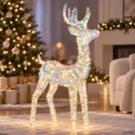 Ren Decorativ Luminos cu 200 LED-uri 55x28x95cm