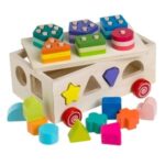 Jucarie Sortator din Lemn Vehicul cu Forme 21,5x13,5x13cm