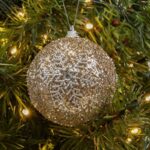 Globuri de Craciun Bej Fulg Glitter Ø8cm - 6buc