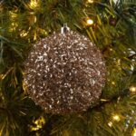 Set Globuri de Craciun Bej Tinsel Ø8cm - 6buc