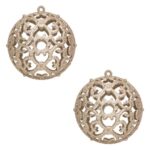 Set Globuri de Craciun Bej Glitter Ø10cm - 2buc