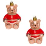 Set Ornamente de Craciun Ursi Roşii Glitter 8.5cm - 2buc