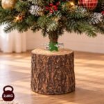 Suport pentru Brad de Craciun cu Aspect de Trunchi Natural 23x24cm
